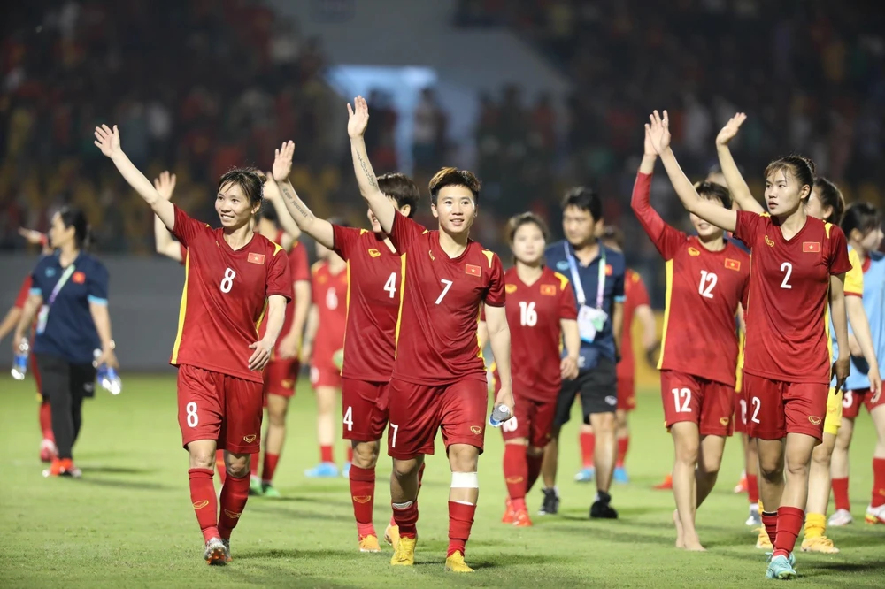 Đội tuyển nữ Việt Nam lần đầu dự World Cup nữ vào tháng 7/2023. (Ảnh: TTXVN)