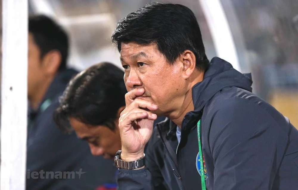 Huấn luyện viên Vũ Tiến Thành nhiều lần phát ngôn chỉ trích công tác tổ chức các giải đấu chuyên nghiệp Việt Nam. (Ảnh: PV/Vietnam+) 
