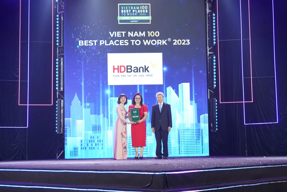 Ngân hàng HDBank được vinh danh tốp 4 nơi làm việc tốt nhất Việt Nam. (Ảnh: PV/Vietnam+)