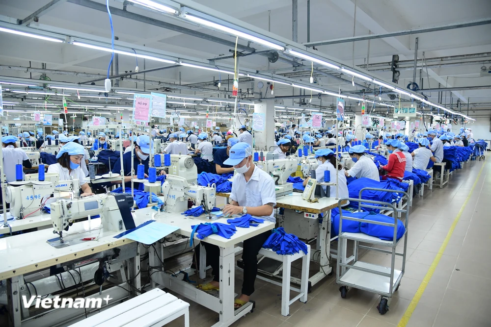 Hoạt động xuất nhập khẩu thương mại, sản xuất và tiêu dùng nội địa đã được cải thiện. (Ảnh: PV/Vietnam+)