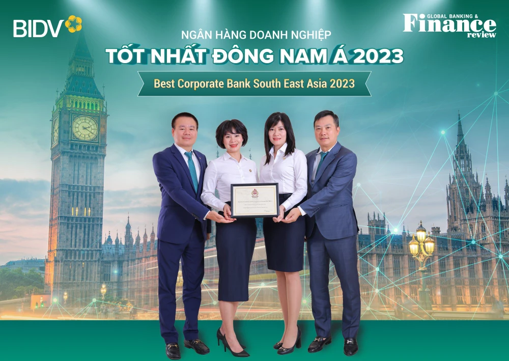 BIDV đạt giải thưởng Ngân hàng Doanh nghiệp tốt nhất Đông Nam Á. (Ảnh: Vietnam+)