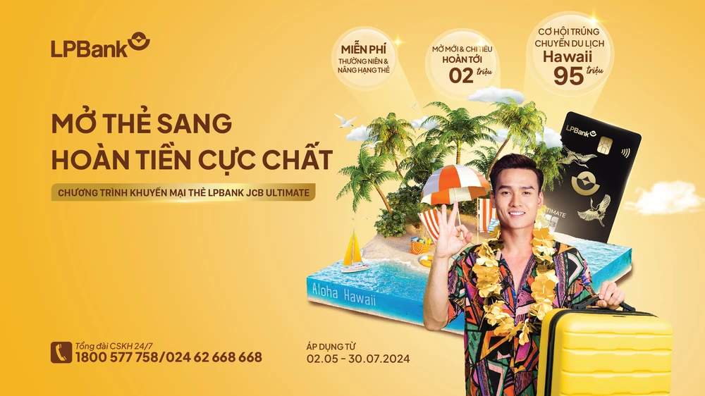 Ngân hàng LPBank ưu đãi hoàn tiền cho chủ thẻ JCB Ultimate. (Ảnh: Vietnam+)