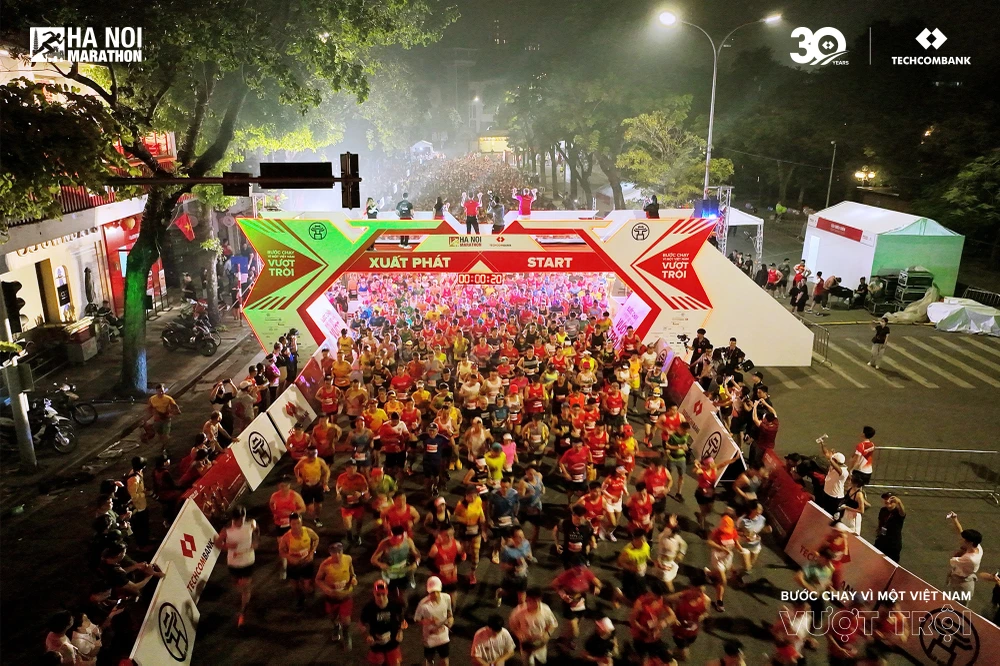 Giải Marathon Quốc tế Hà Nội Techcombank mùa 3 được chọn là sự kiện chào mừng 70 năm giải phóng Thủ đô. (Ảnh: Vietnam+)