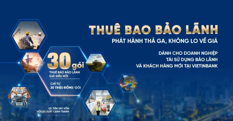 VietinBank lần đầu tiên ra mắt 30 gói thuê bao bảo lãnh cho doanh nghiệp. (Ảnh: Vietnam+)