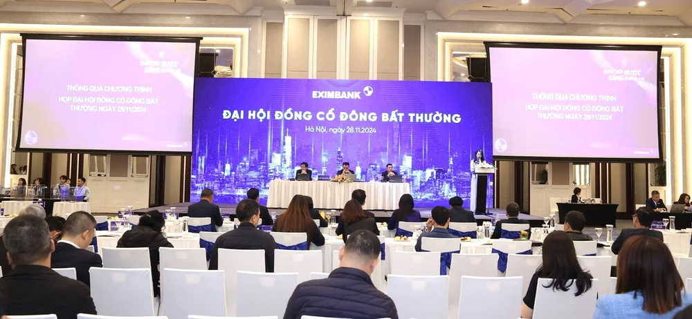 Eximbank tổ chức thành công Đại hội đồng cổ đông bất thường năm 2024 tại Hà Nội. (Ảnh: Vietnam+)