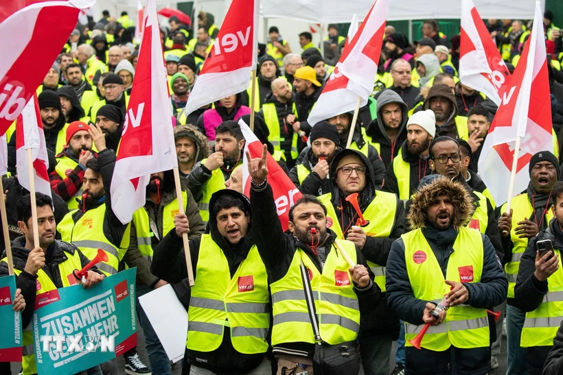 Germany has faced many strike activities by public service employees.  (Photo: AFP/TTXVN)