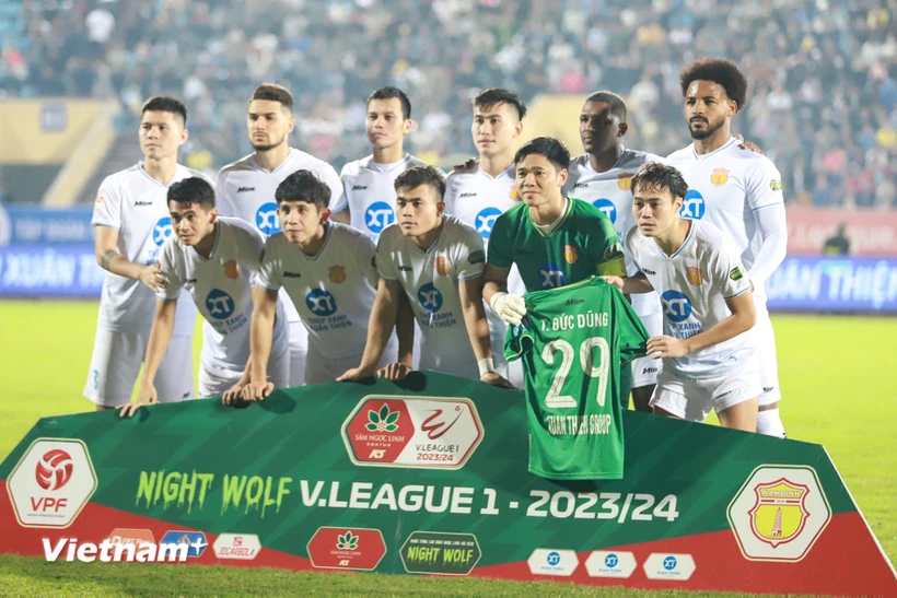 Thép Xanh Nam Định đang 'bay cao' tại V-League 2023/24. (Ảnh: Việt Anh/Vietnam+)