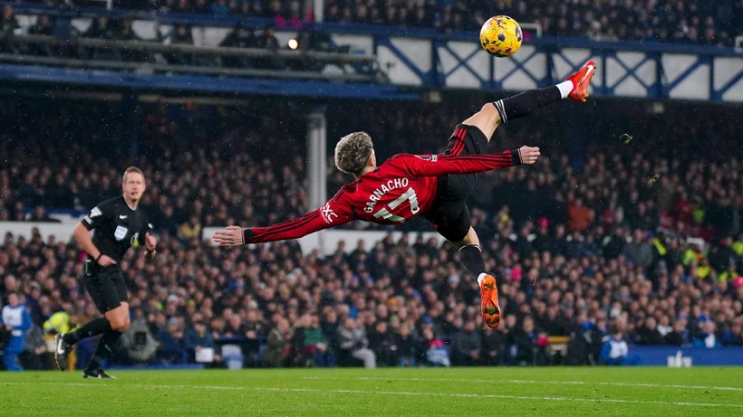 Garnacho ghi bàn tuyệt đẹp trong chiến thắng của Manchester United. (Nguồn: Getty Images)
