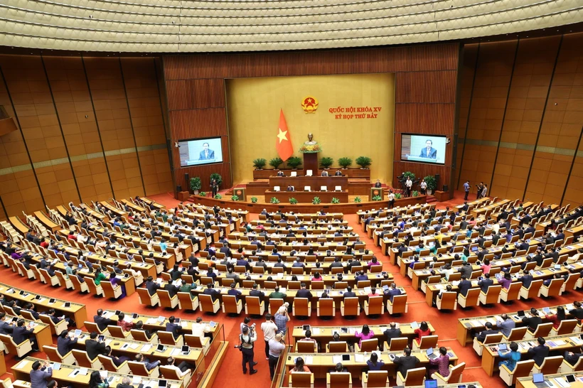 Quốc hội bắt đầu quy trình bầu Chủ tịch nước. (Ảnh: TTXVN)