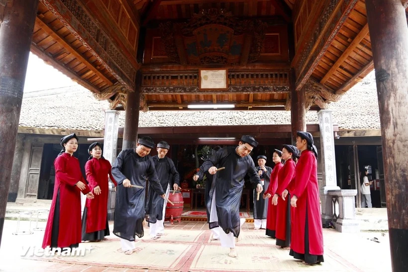 Hát Xoan Phú Thọ được UNESCO công nhận là di sản văn hóa phi vật thể cần bảo vệ khẩn cấp của nhân loại. (Ảnh: Mai Mai/Vietnam+)