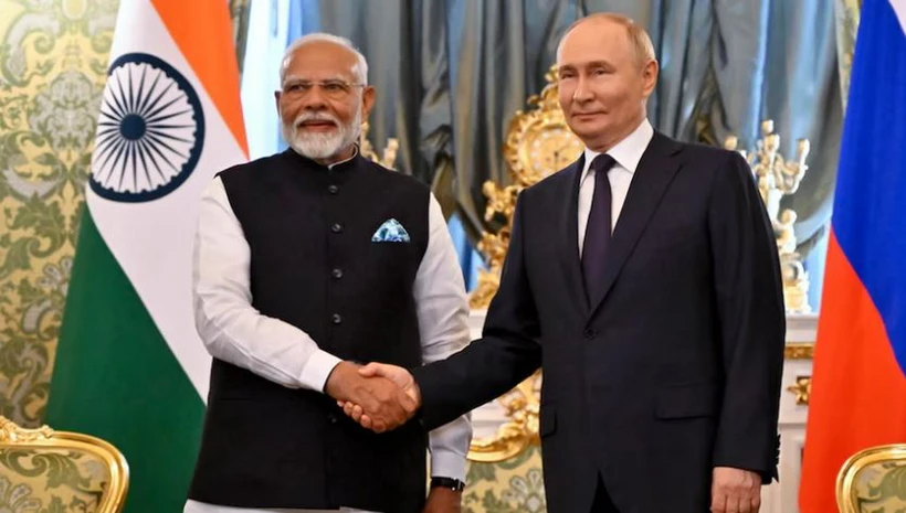 Tổng thống Nga Vladimir Putin và Thủ tướng Ấn Độ Narendra Modi. Nguồn: AP