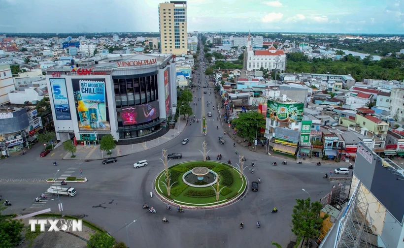 Điểm đầu của Dự án tại nút giao các đường Cách Mạng Tháng Tám-Hùng Vương, Nguyễn Trãi-Trần Phú thuộc quận Nình Kiều. (Ảnh: Thanh Liêm/TTXVN)