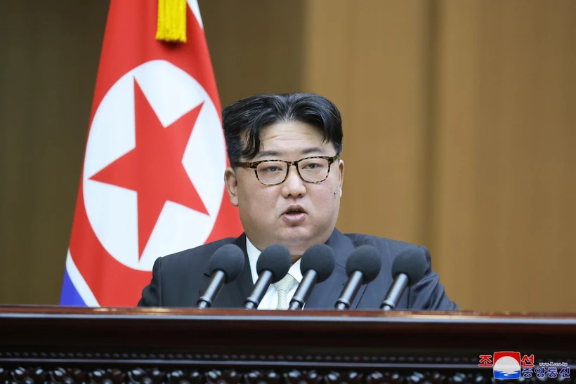 Nhà lãnh đạo Triều Tiên Kim Jong-un. (Ảnh: Yonhap/TTXVN)
