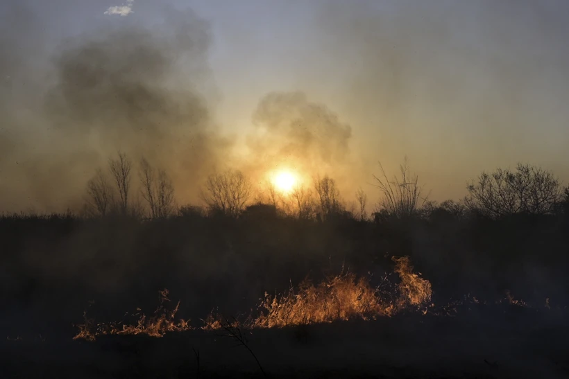 Các đám cháy rừng tại tỉnh Entre Rios (Argentina) hồi năm ngoái. (Ảnh: AFP/TTXVN)