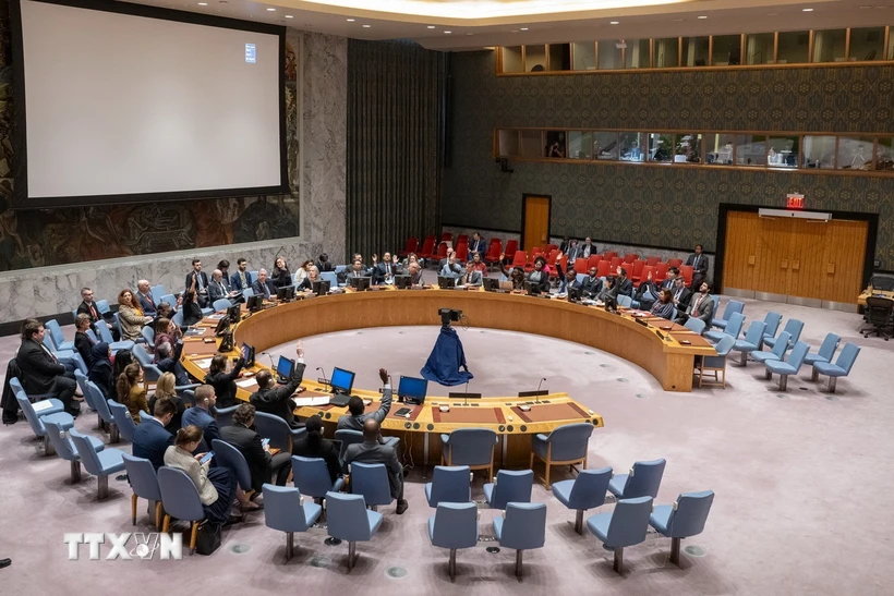 Toàn cảnh một cuộc họp Hội đồng Bảo an Liên hợp quốc ngày 30/10/2023. (Ảnh: THX/TTXVN)