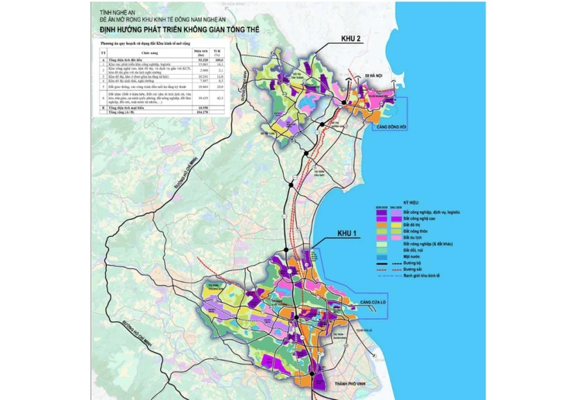 Đề án mở rộng Khu kinh tế Đông Nam tỉnh Nghệ An. (Nguồn: Báo Nghệ An)