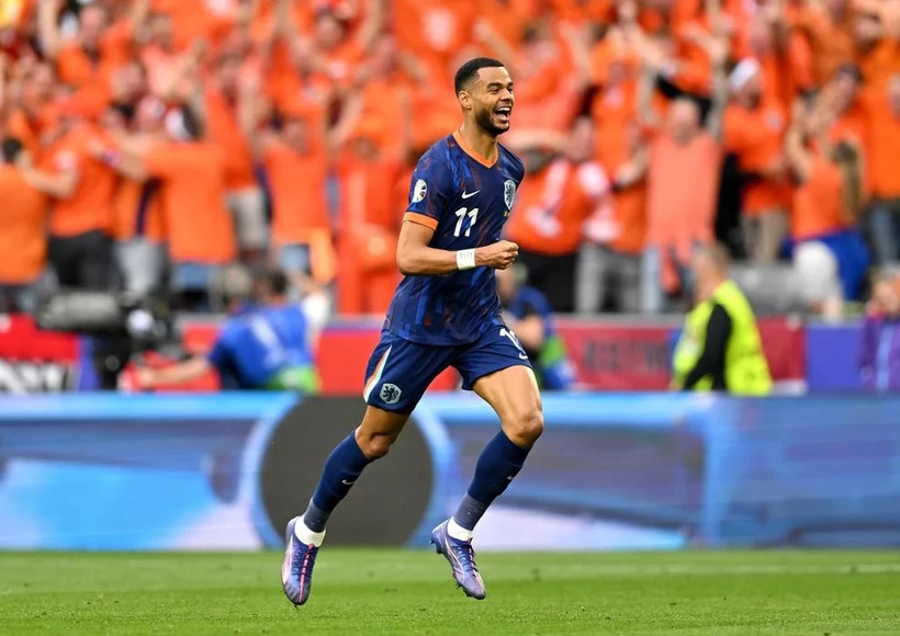 Cody Gakpo opened the scoring for the Netherlands. (Source: Getty Images)