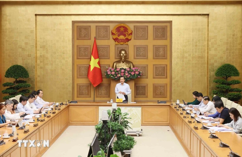 Phó Thủ tướng Lê Minh Khái phát biểu. (Ảnh: An Đăng/TTXVN)