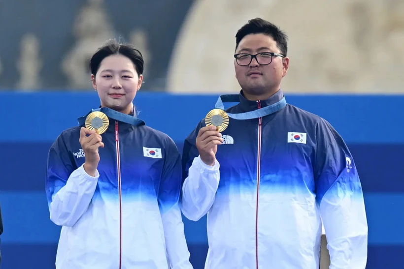 Kim Woo-jin và Lim Si-hyeon cùng giành 3 huy chương Vàng ở Olympic Paris 2024. (Nguồn: Gallo Images)