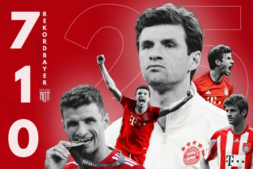 Müller ra sân 710 trận trong màu áo Bayern Munich.