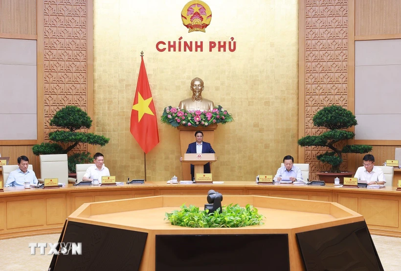 Thủ tướng Phạm Minh Chính chủ trì Phiên họp Chính phủ Thường kỳ tháng 10 năm 2024. (Ảnh: Dương Giang/TTXVN)