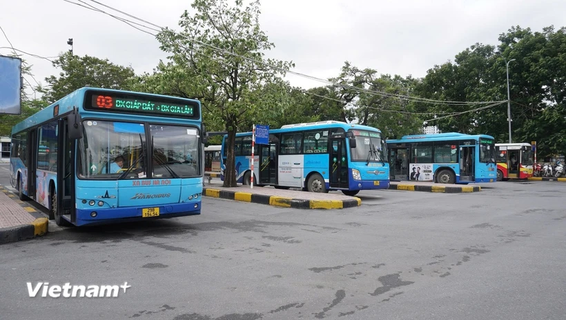 Tổng công ty Vận tải Hà Nội đã lên các phương án hoạt động của các tuyến xe buýt trong dịp nghỉ lễ Quốc khánh 2/9/2024. (Ảnh: Việt Hùng/Vietnam+)