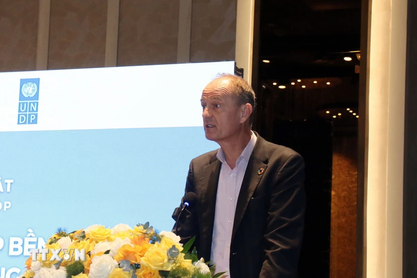 Ông Patrick Haverman, Phó Trưởng đại diện thường trú UNDP Việt Nam, phát biểu tại Hội thảo. (Ảnh: Tiến Lực/TTXVN)