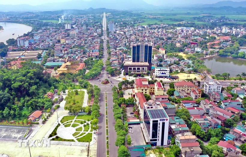 Một góc thành phố Tuyên Quang nhìn từ trên cao. (Ảnh TTXVN phát)