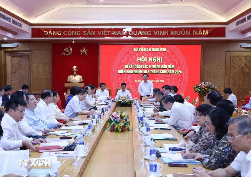 Hội nghị triển khai công tác 6 tháng cuối năm 2024 Ban Chỉ đạo 35 Trung ương. (Ảnh: Phương Hoa/TTXVN)