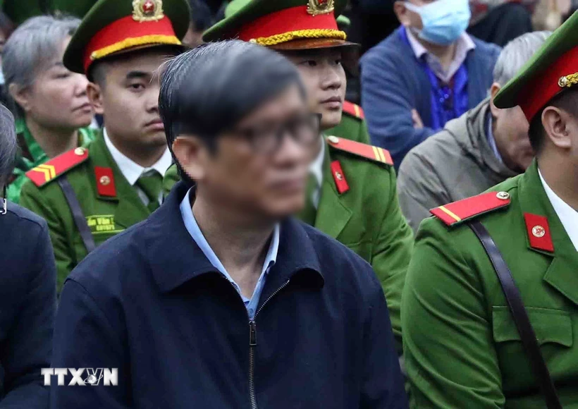Bị cáo Nguyễn Thanh Long, cựu Bộ trưởng Bộ Y tế tại phiên xét xử. (Ảnh: Phạm Kiên/TTXVN)