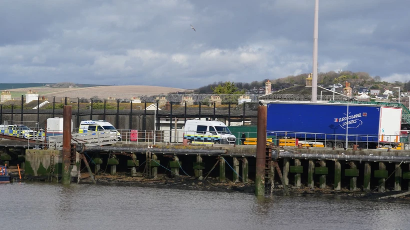 A truck carrying illegal migrants was discovered on the ferry. (Source: PA)