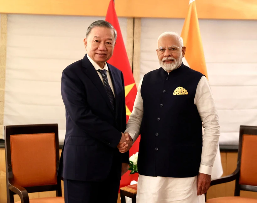 Tổng Bí thư, Chủ tịch nước Tô Lâm và Thủ tướng Ấn Độ Narendra Modi. (Nguồn: PTI)