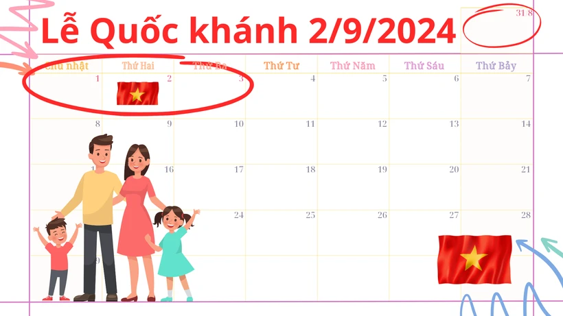 Đợt nghỉ Lễ Quốc khánh năm 2024 kéo dài 4 ngày.